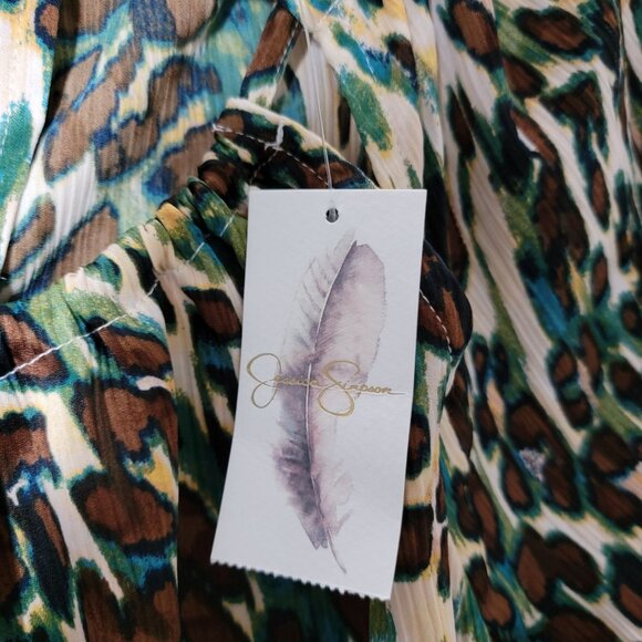 Jessica Simpson Tunic Top Sz XL Long sleeve Layla Cheetah Ferns Print NWT - Picture 6 of 15